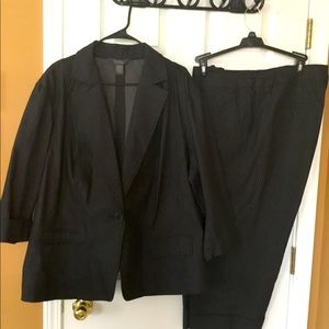 Black Denim Pin Striped Suit